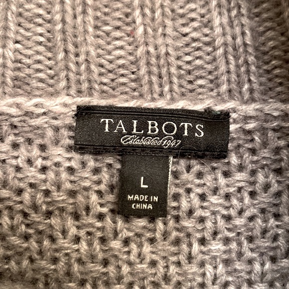 Talbots Wool Sweater Heavy knit Grey color - Picture 9 of 16